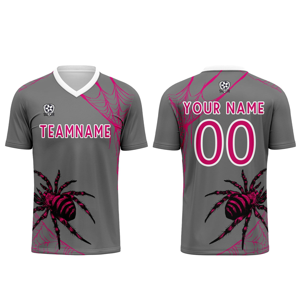 Conjunto personalizado de camiseta de fútbol gris para niños y adultos