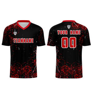 Conjunto personalizado de camiseta roja de uniforme para niños y adultos