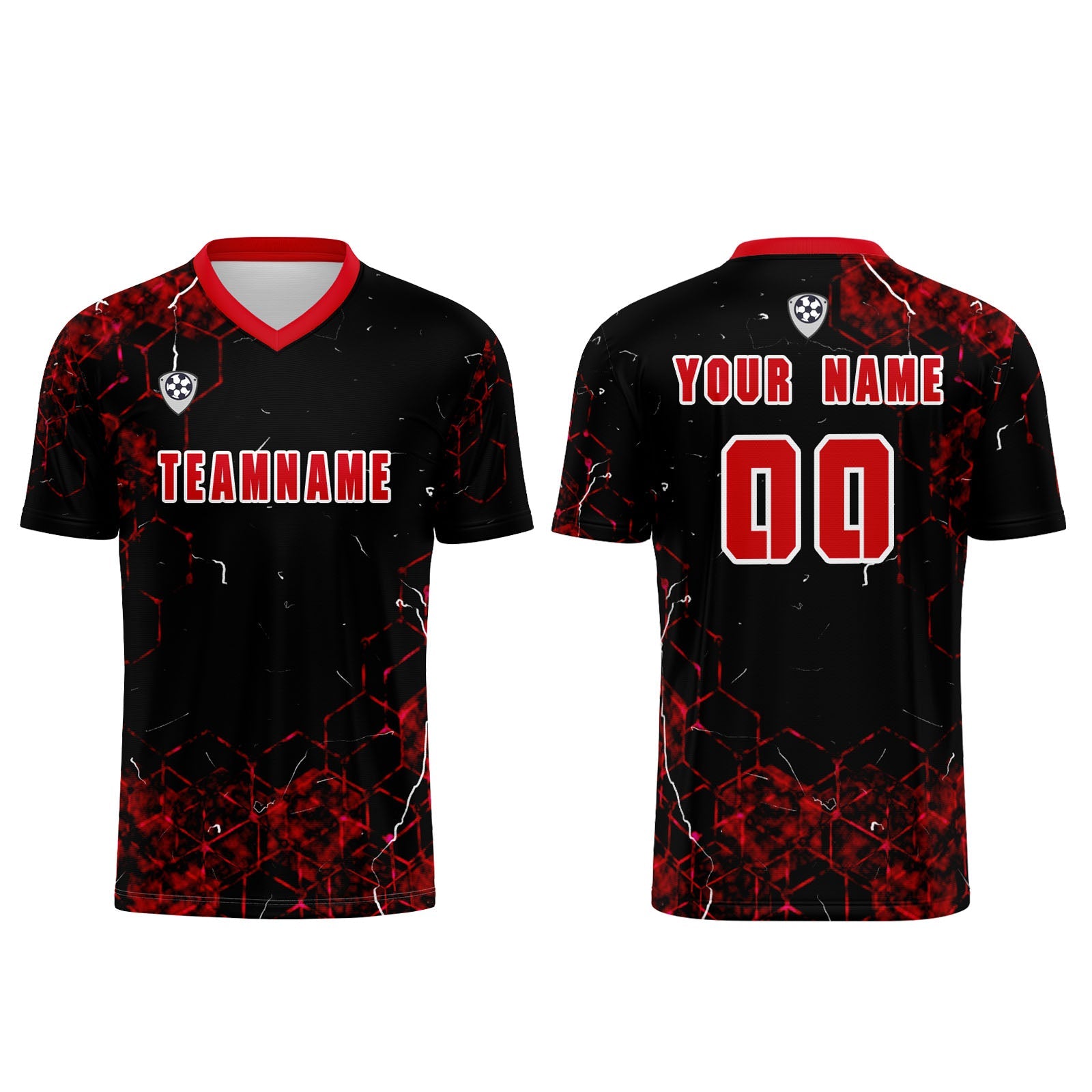 Conjunto personalizado de camiseta roja de uniforme para niños y adultos