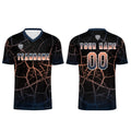 Conjunto personalizado de camiseta de fútbol negra y azul para niños y adultos