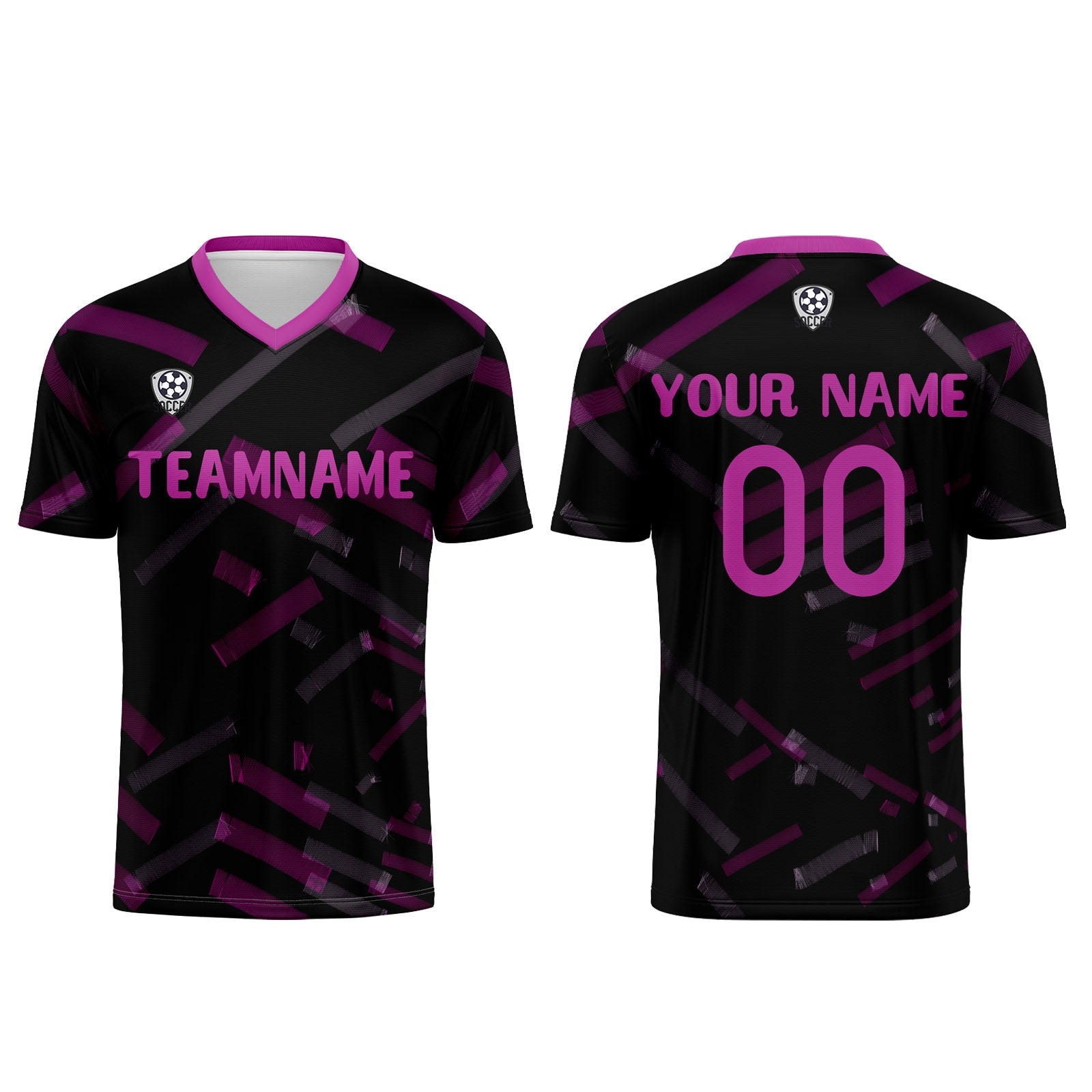 Conjunto personalizado de camiseta de fútbol negra y roja para niños y adultos