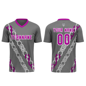 Conjunto personalizado de camiseta de uniforme gris para niños y adultos