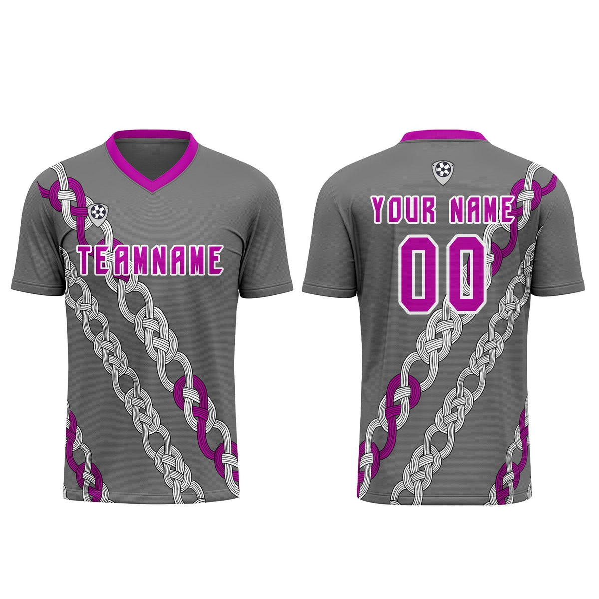 Conjunto personalizado de camiseta de uniforme gris para niños y adultos
