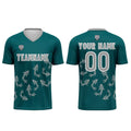 Conjunto personalizado de camiseta de fútbol verde oscuro para niños y adultos