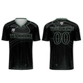 Conjunto personalizado de camiseta de fútbol negra y verde claro para niños y adultos