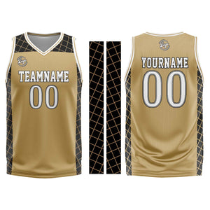 Uniforme de baloncesto personalizado en marrón y negro con tu logotipo-nombre y número impresos