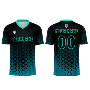 Conjunto personalizado de camiseta y jersey verde para niños y adultos