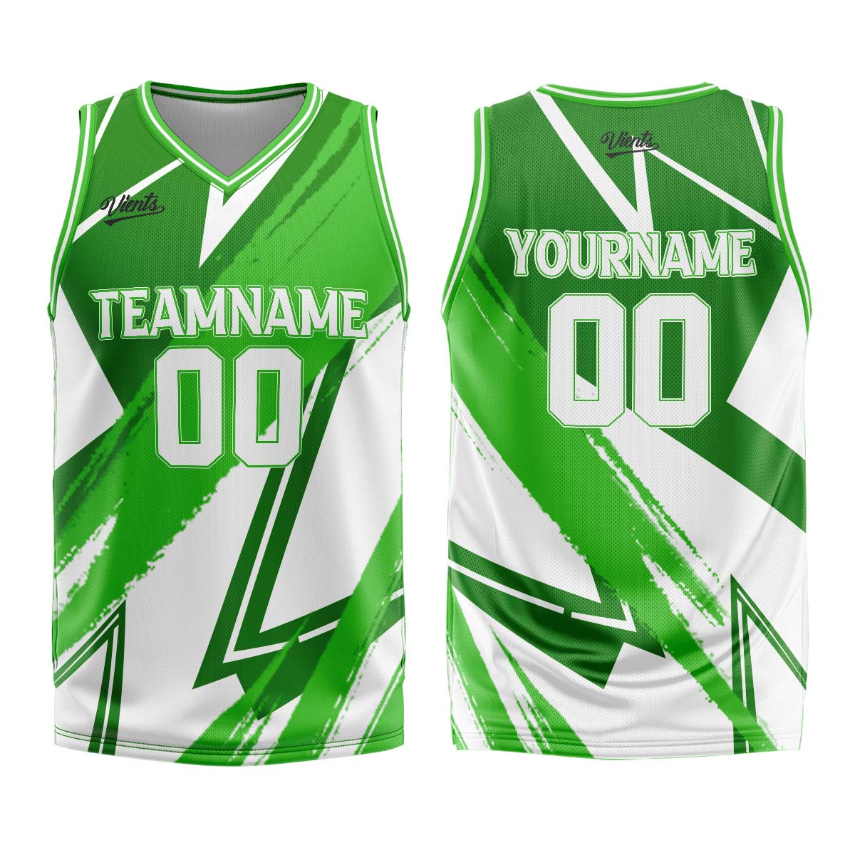Uniforme de baloncesto personalizado verde y blanco con tu logotipo-nombre y número impresos