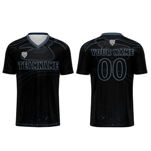 Conjunto personalizado de camiseta de fútbol Black Haze Blue para niños y adultos