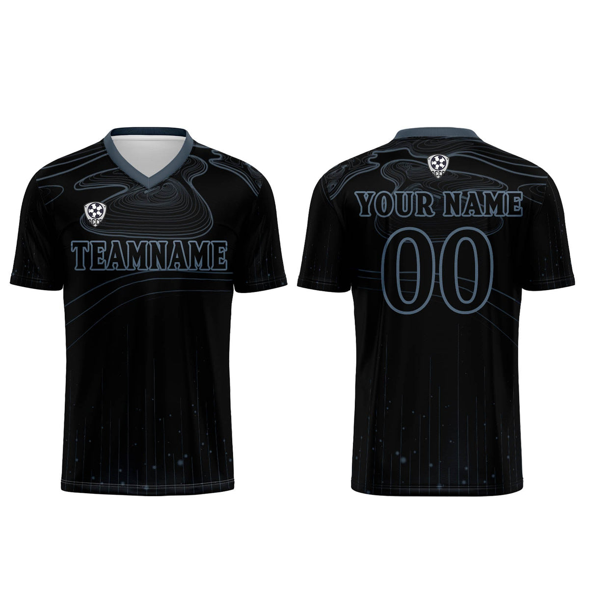 Conjunto personalizado de camiseta de fútbol Black Haze Blue para niños y adultos