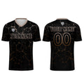 Conjunto personalizado de camiseta de fútbol negra y marrón claro para niños y adultos