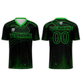 Conjunto personalizado de camiseta de fútbol negra y verde para niños y adultos