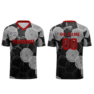 Conjunto personalizado de camiseta de uniforme rojo ceniza para niños y adultos