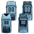 Traje de baloncesto reversible azul marino personalizado para adultos y niños