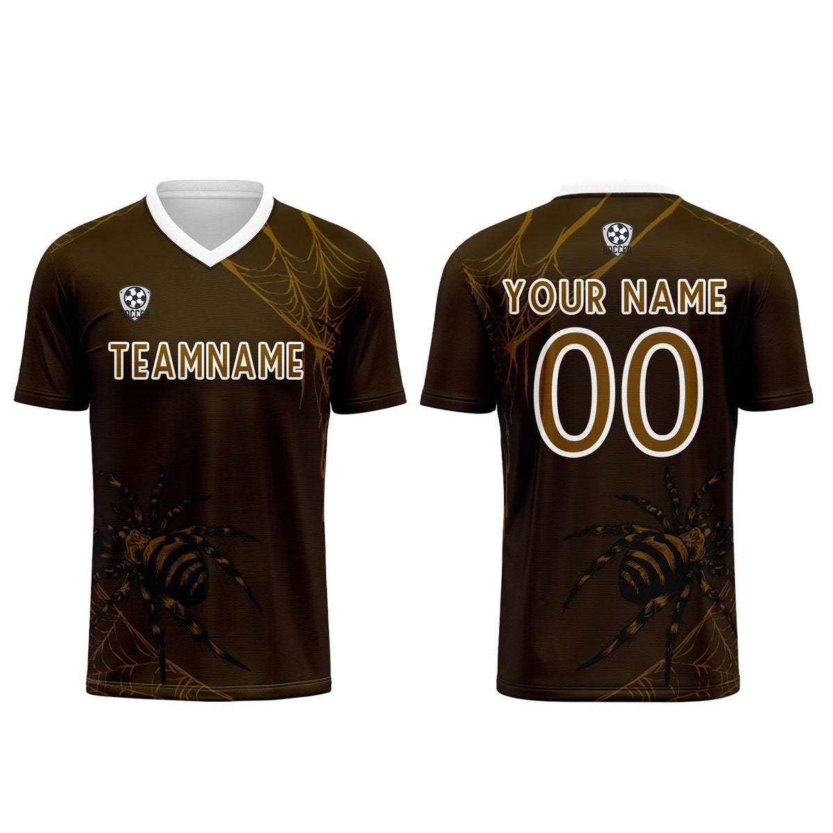 Conjunto personalizado de camiseta de fútbol marrón oscuro para niños y adultos