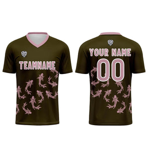 Conjunto personalizado de camiseta de fútbol verde oliva para niños y adultos