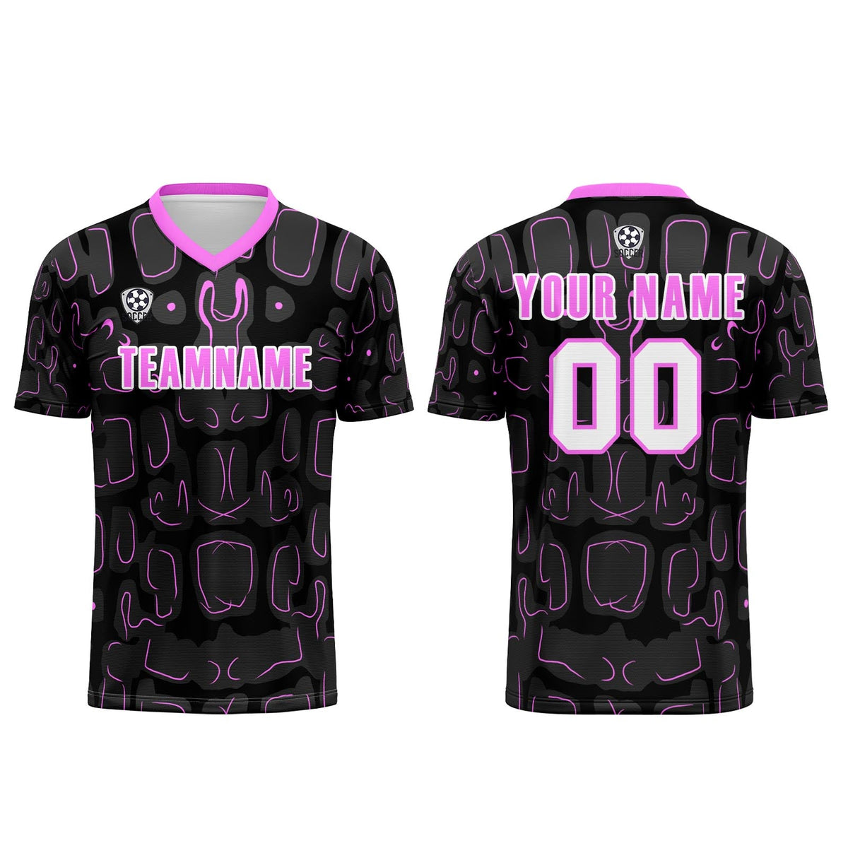 Conjunto personalizado de camiseta de fútbol negra y roja para niños y adultos