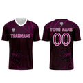 Conjunto personalizado de camiseta de fútbol morada para niños y adultos