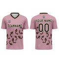 Conjunto personalizado de camiseta de fútbol rosa para niños y adultos