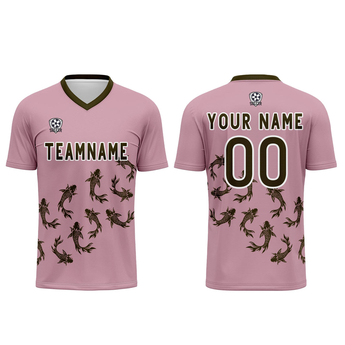 Conjunto personalizado de camiseta de fútbol rosa para niños y adultos