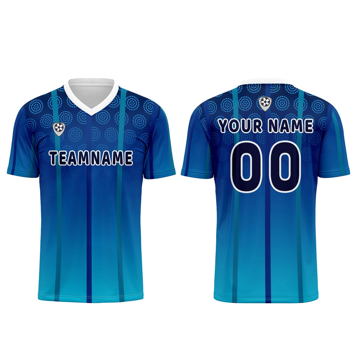 Conjunto personalizado de camiseta azul para niños y adultos