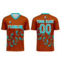 Conjunto personalizado de camiseta de fútbol naranja para niños y adultos