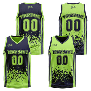 Traje de baloncesto reversible azul marino personalizado para adultos y niños