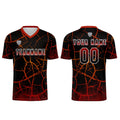 Conjunto personalizado de camiseta de fútbol negra y roja para niños y adultos