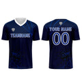Conjunto personalizado de camiseta de fútbol azul para niños y adultos