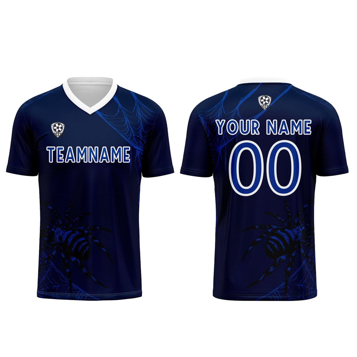 Conjunto personalizado de camiseta de fútbol azul para niños y adultos