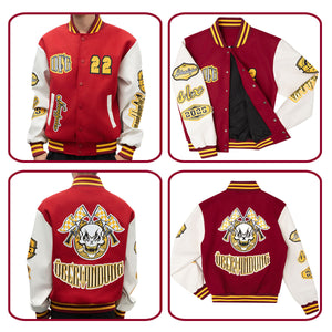 Chaquetas universitarias rosas personalizadas para hombres & mujeres y jóvenes & Chaquetas Letterman personalizadas