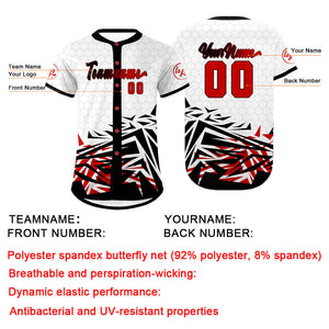Camiseta de béisbol personalizada negra y roja con degradado uniformes de equipo con nombre y número