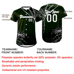 Camiseta de béisbol personalizada verde y blanca con degradado uniformes de equipo con nombre y número