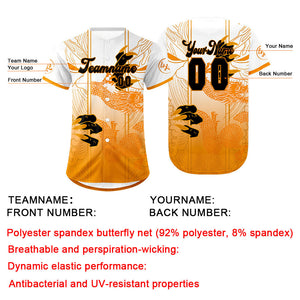 Camiseta de béisbol personalizada naranja y blanca con dise?o degradado uniformes de equipo con nombre y número