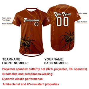 Camiseta de béisbol personalizada marrón y blanca con degradado uniformes de equipo con nombre y número