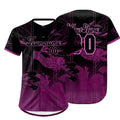 Camiseta de béisbol personalizada morada y negra con degradado uniformes de equipo personalizados con nombre y número