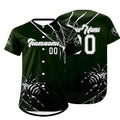 Camiseta de béisbol personalizada verde y blanca con degradado uniformes de equipo con nombre y número