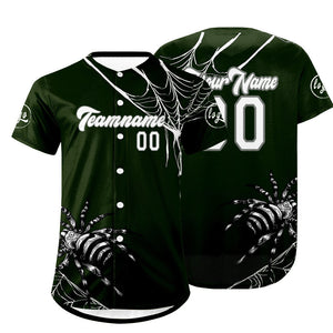 Camiseta de béisbol personalizada verde y blanca con degradado uniformes de equipo con nombre y número