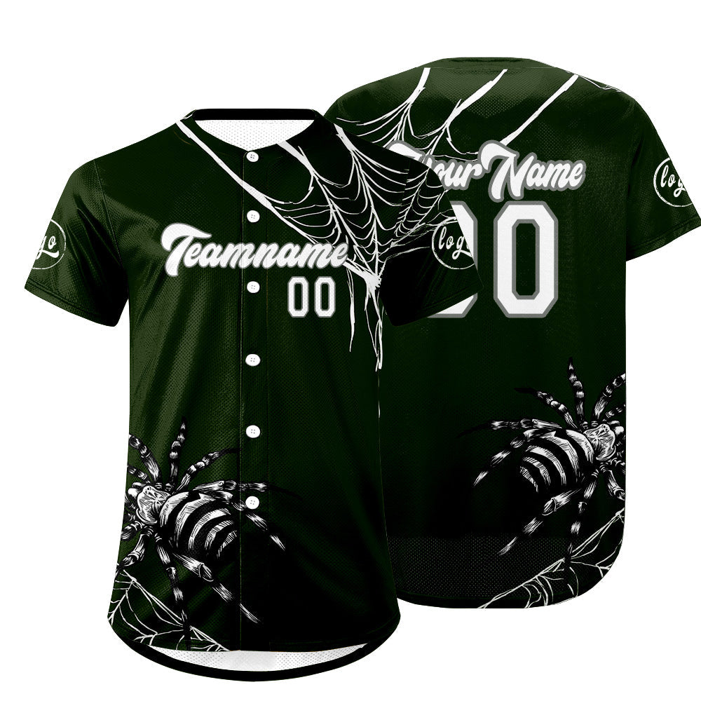 Camiseta de béisbol personalizada verde y blanca con degradado uniformes de equipo con nombre y número