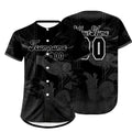 Camiseta de béisbol personalizada negra y gris con degradado uniformes de equipo con nombre y número