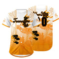 Camiseta de béisbol personalizada naranja y blanca con dise?o degradado uniformes de equipo con nombre y número