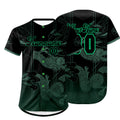 Camiseta de béisbol personalizada verde y negra con degradado uniformes de equipo con nombre y número
