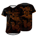 Camiseta de béisbol personalizada marrón y negra con degradado uniformes de equipo con nombre y número