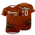 Camiseta de béisbol personalizada marrón y blanca con degradado uniformes de equipo con nombre y número