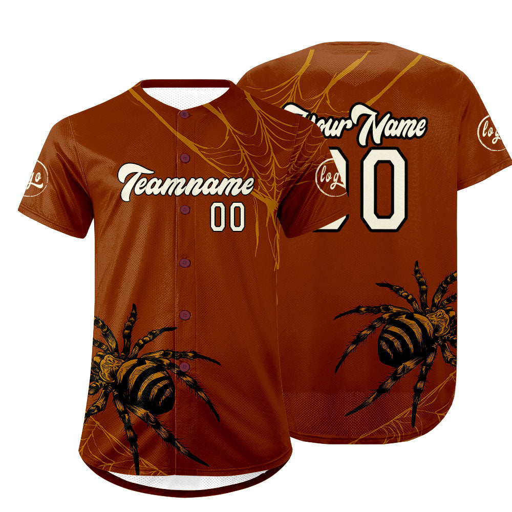 Camiseta de béisbol personalizada marrón y blanca con degradado uniformes de equipo con nombre y número