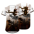 Camiseta de béisbol personalizada marrón y blanca con degradado uniformes de equipo con nombre y número