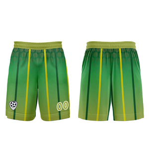 Conjunto personalizado de camiseta de uniforme amarillo y verde para niños y adultos