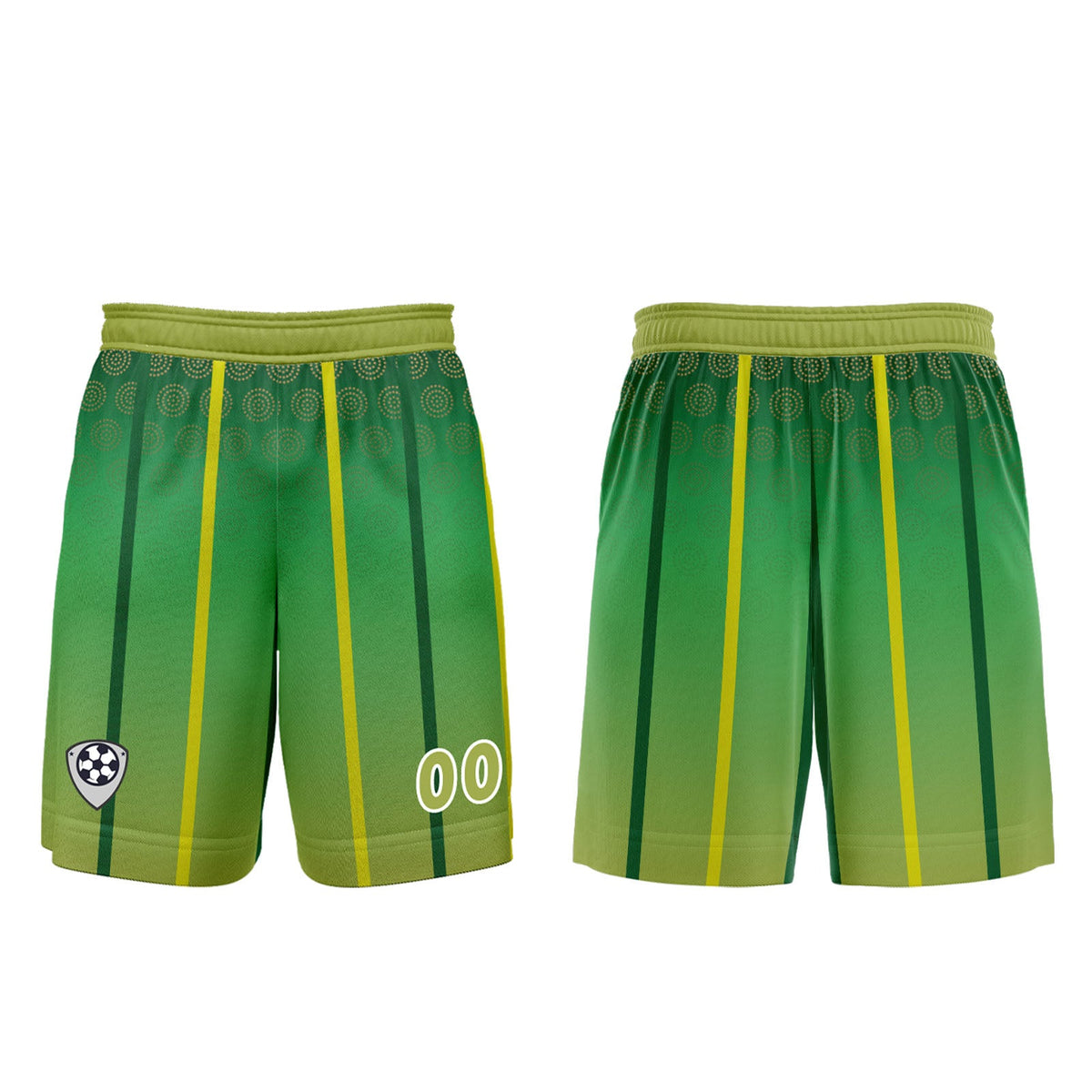 Conjunto personalizado de camiseta de uniforme amarillo y verde para niños y adultos