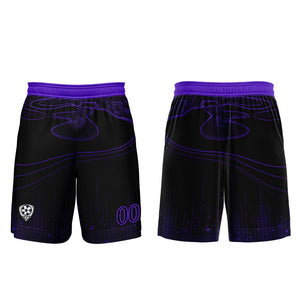 Conjunto personalizado de camiseta de fútbol negra y morada para niños y adultos