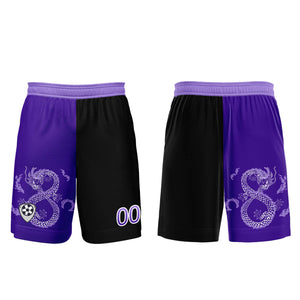 Conjunto personalizado de camiseta de uniforme morado y negro para niños y adultos